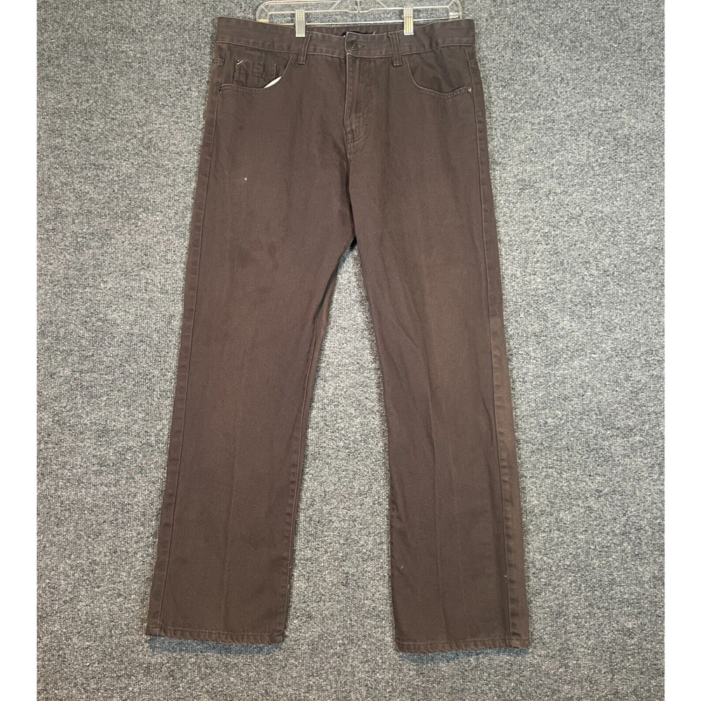 Southpole Jeans Mens 36x32 Brown Straight Denim Hip Hop Baggy Skater Pockets Y2K